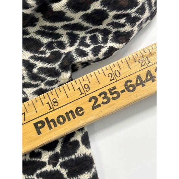 Peck & Peck Cashmere Leopard Cardigan Medium Black White Animal Print Button Up - Picture 6 of 9